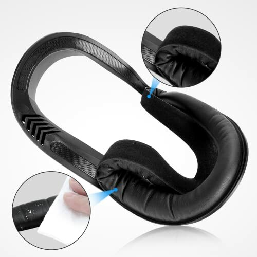 Black neck massager with close-up features