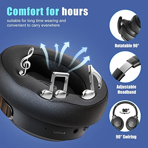 Beribes Bluetooth Headphones with rotatable and adjustable features.