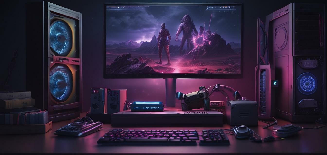 Gaming setup with storage solutions