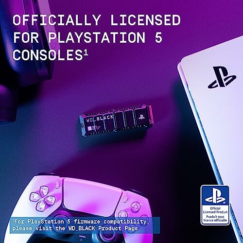 PlayStation 5 with accessories and WD Black SSD
