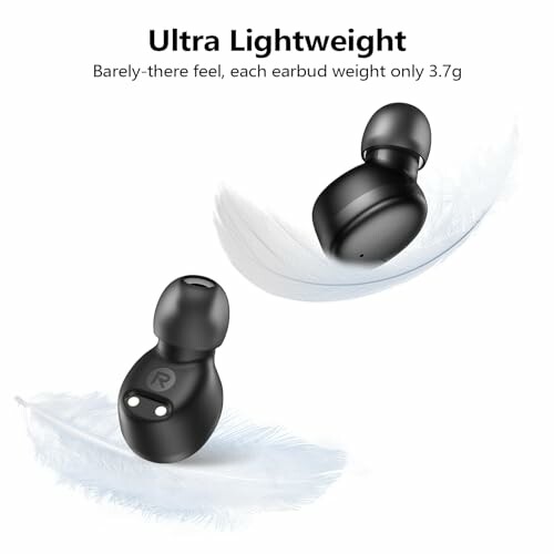 Ultra lightweight earbuds with feathers